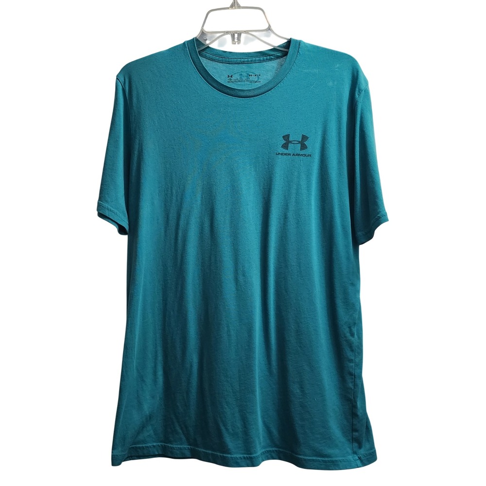 Under Armour HeatGear Loose Fit Teal TShirt‎ Mens Size Medium Athletic